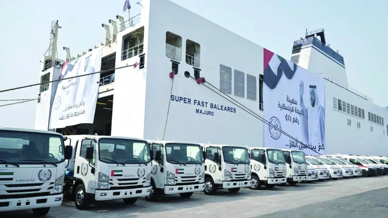 سفينة «خليفة الإنسانية» تتوجه من الإمارات نحو غزة