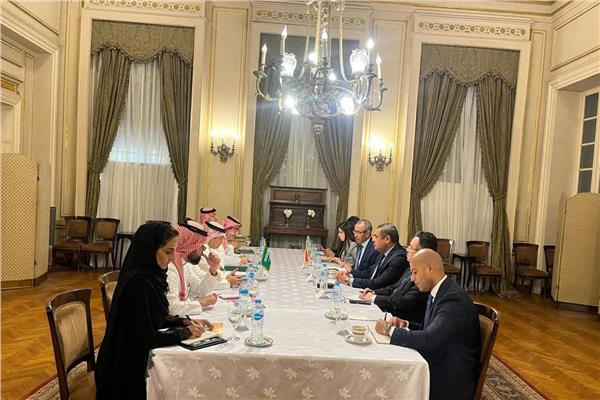نائب وزير الخارجية والهجرة يرحب بنظيره السعودي في القاهرة